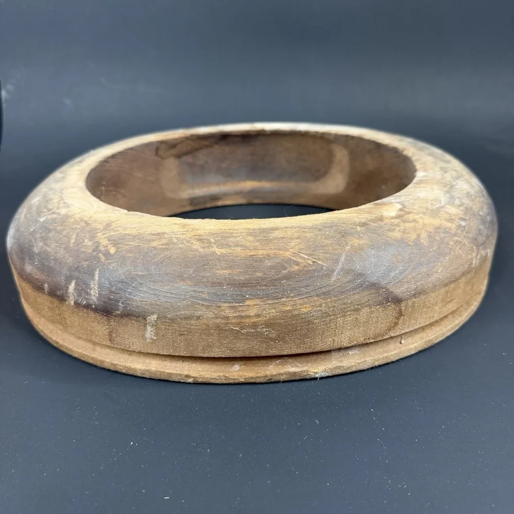 Antique Unmarked Wood Hat Block Millinery Hatters Brim Mold Form 7‎ 708